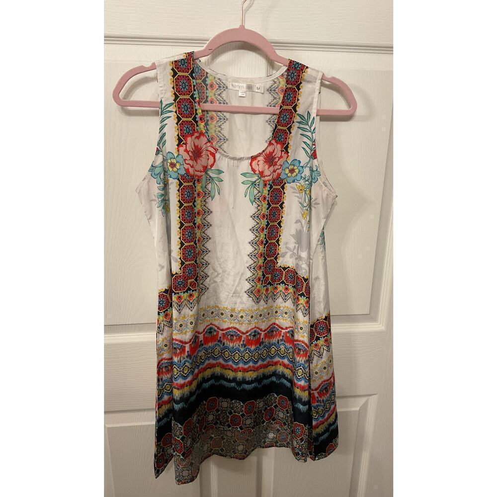 Anthropologie Karyn Seo Sleeveless Boho Hi/Low Hem Tunic Dress – sz M